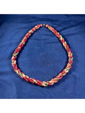Colorful Multi-Strand Beaded Necklace With Silver-Tone Clasp For Women